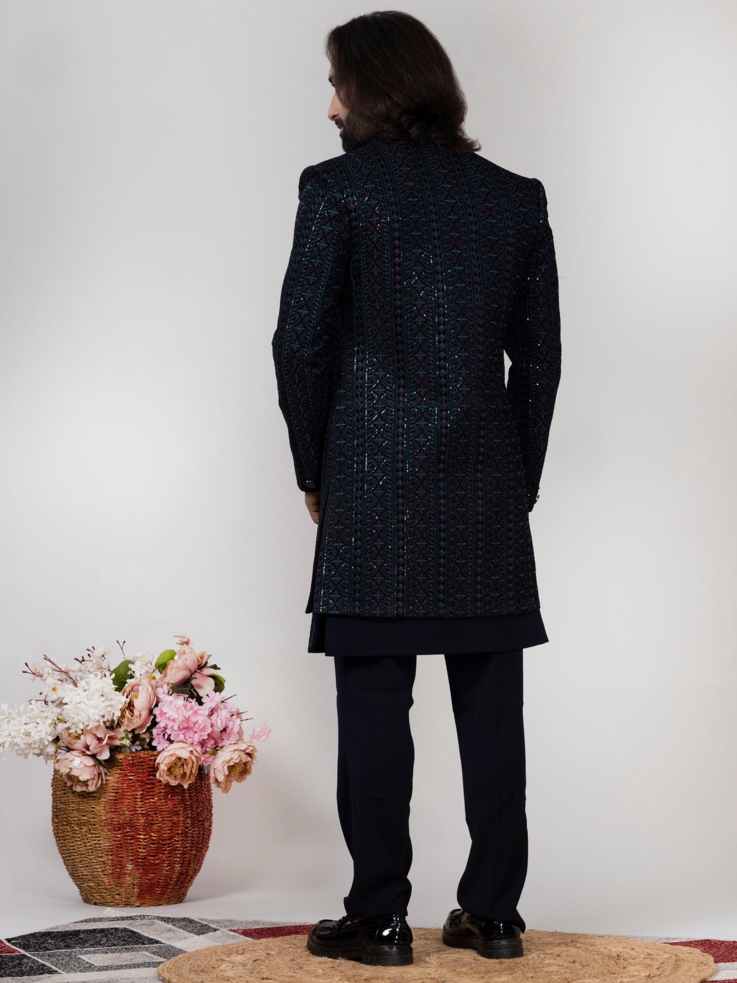 Premium Velvet 3-Piece Open Indo Western