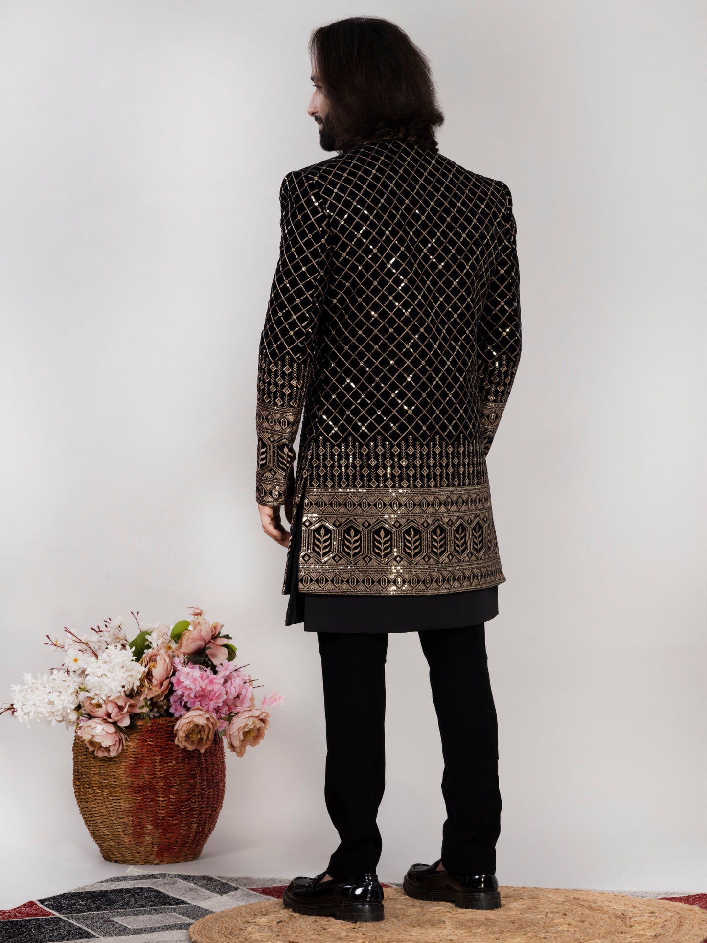 Black Velvet Indo Western 3PC