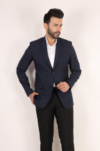 Teal Blue Men’s Regular Fit Formal Blazer