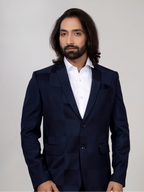 Navy Blue Checkered Blazer for Men Premium Formal & Party Wear
