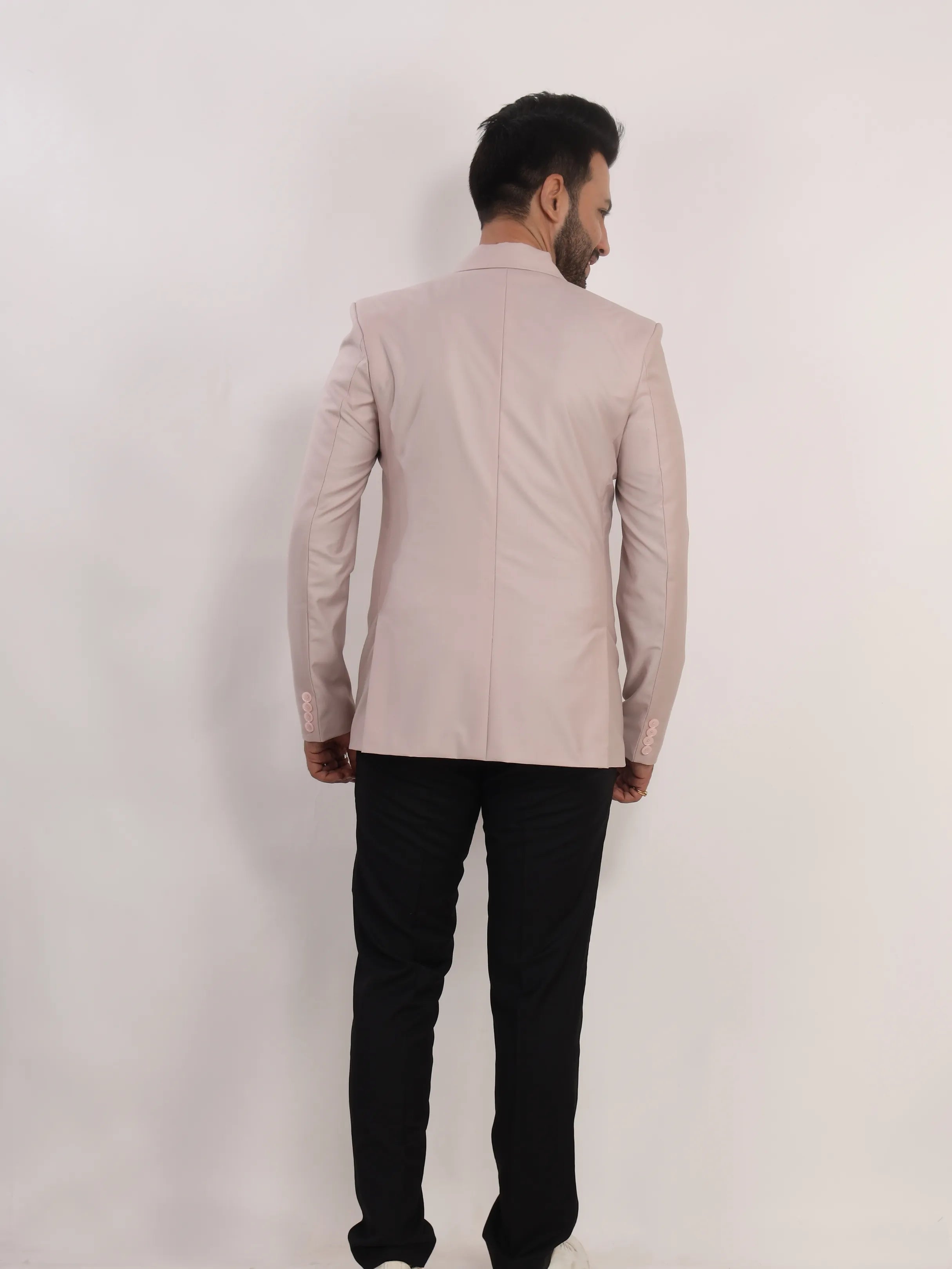 Men's Light Pink Solid Formal Blazer
