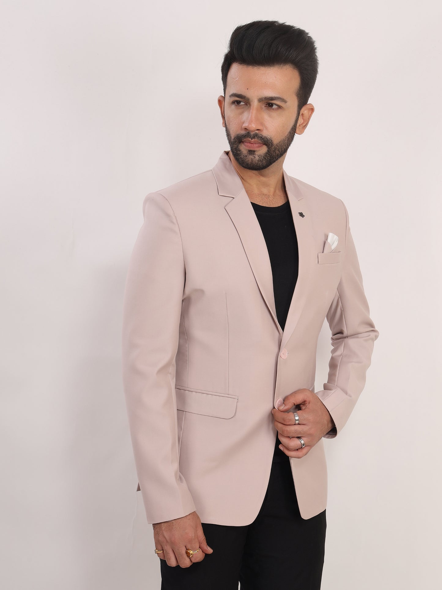 Light Pink Slim Fit Blazer for Men