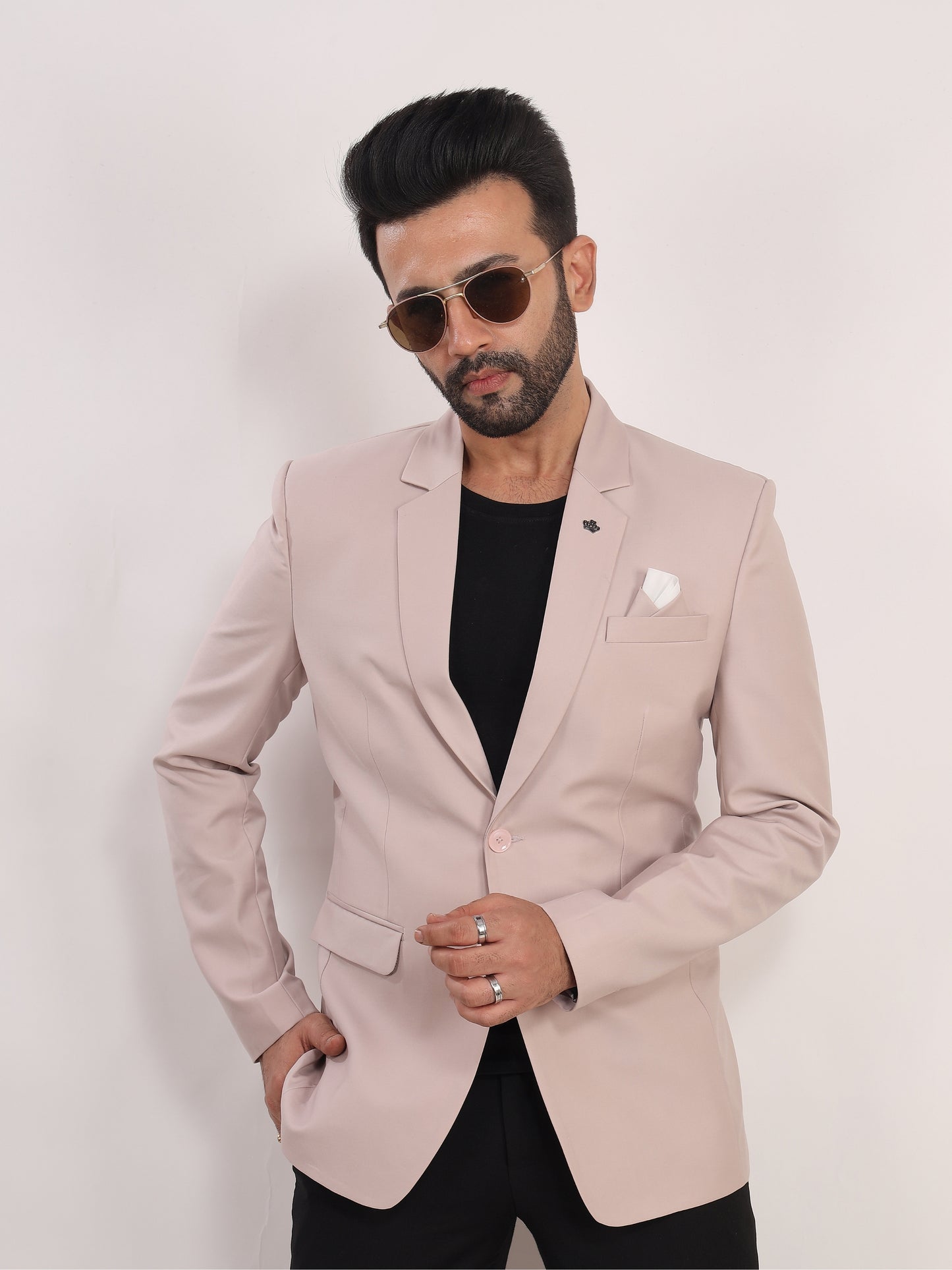 Light Pink Slim Fit Blazer for Men