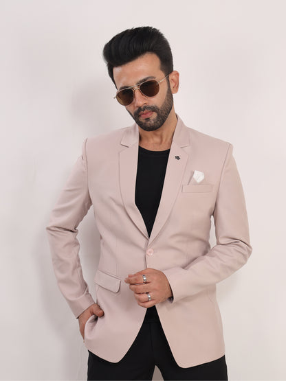 Light Pink Slim Fit Blazer for Men