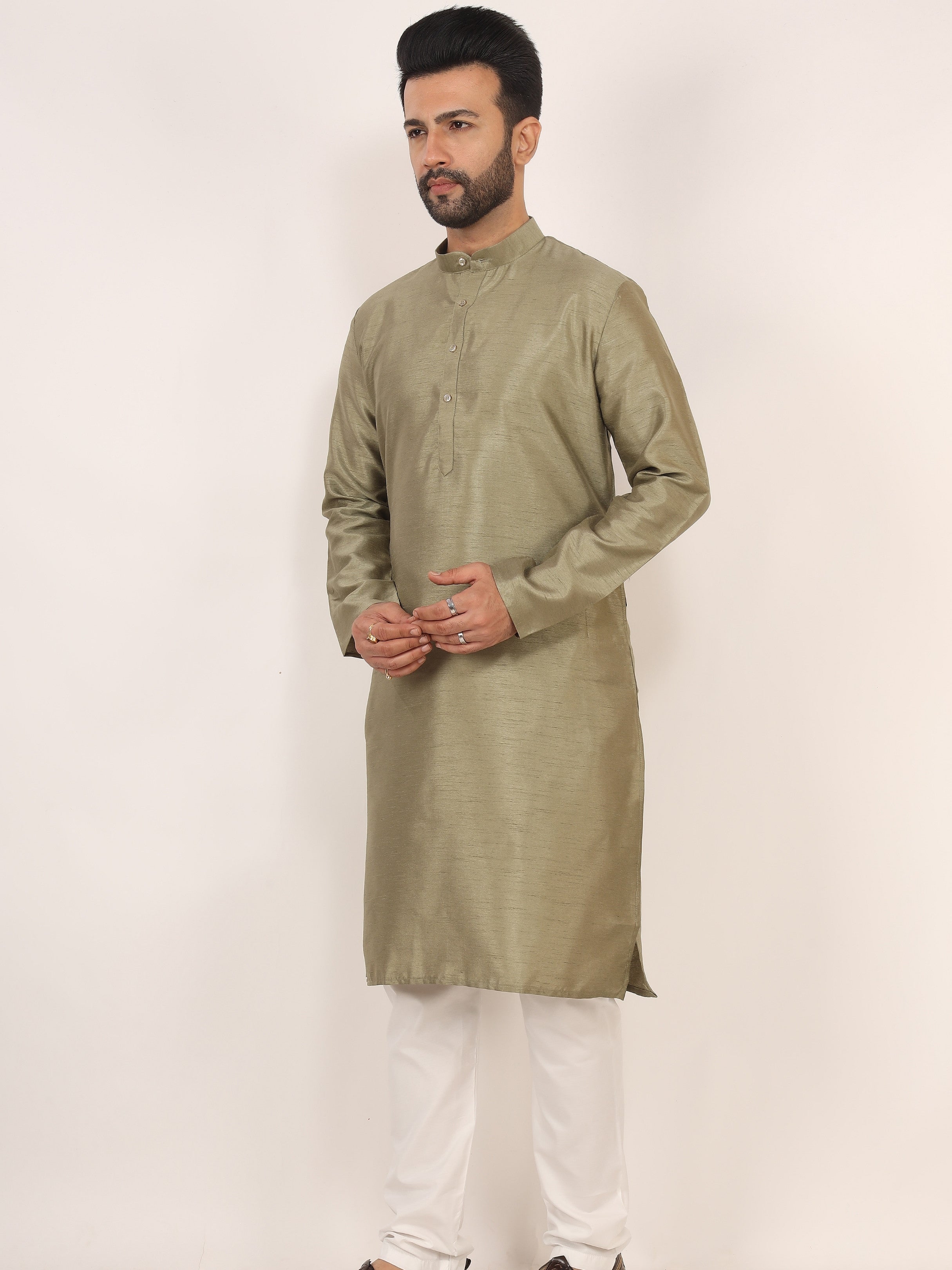 Olive Green Kurta Pajama Set