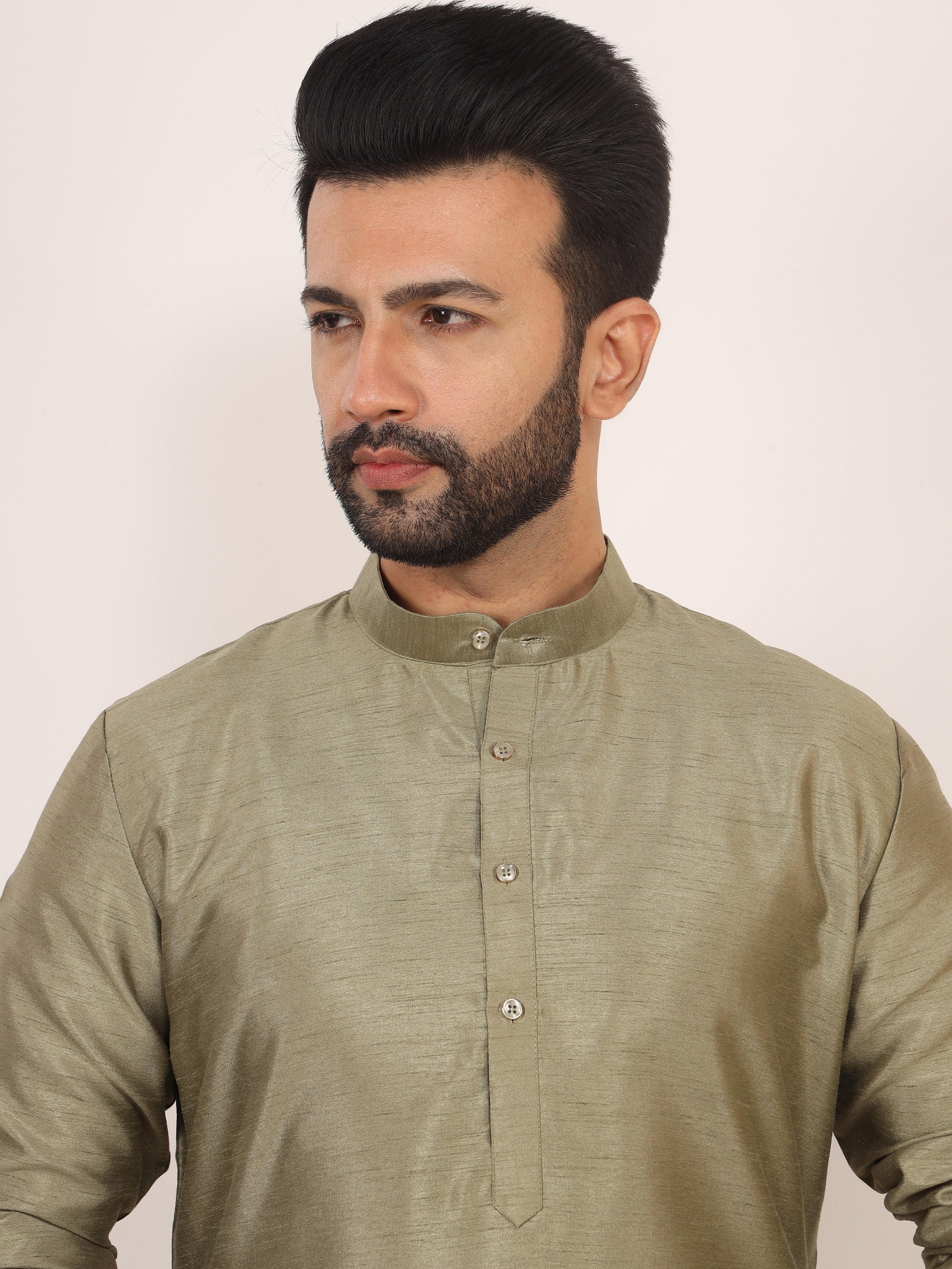 Olive Green Kurta Pajama Set