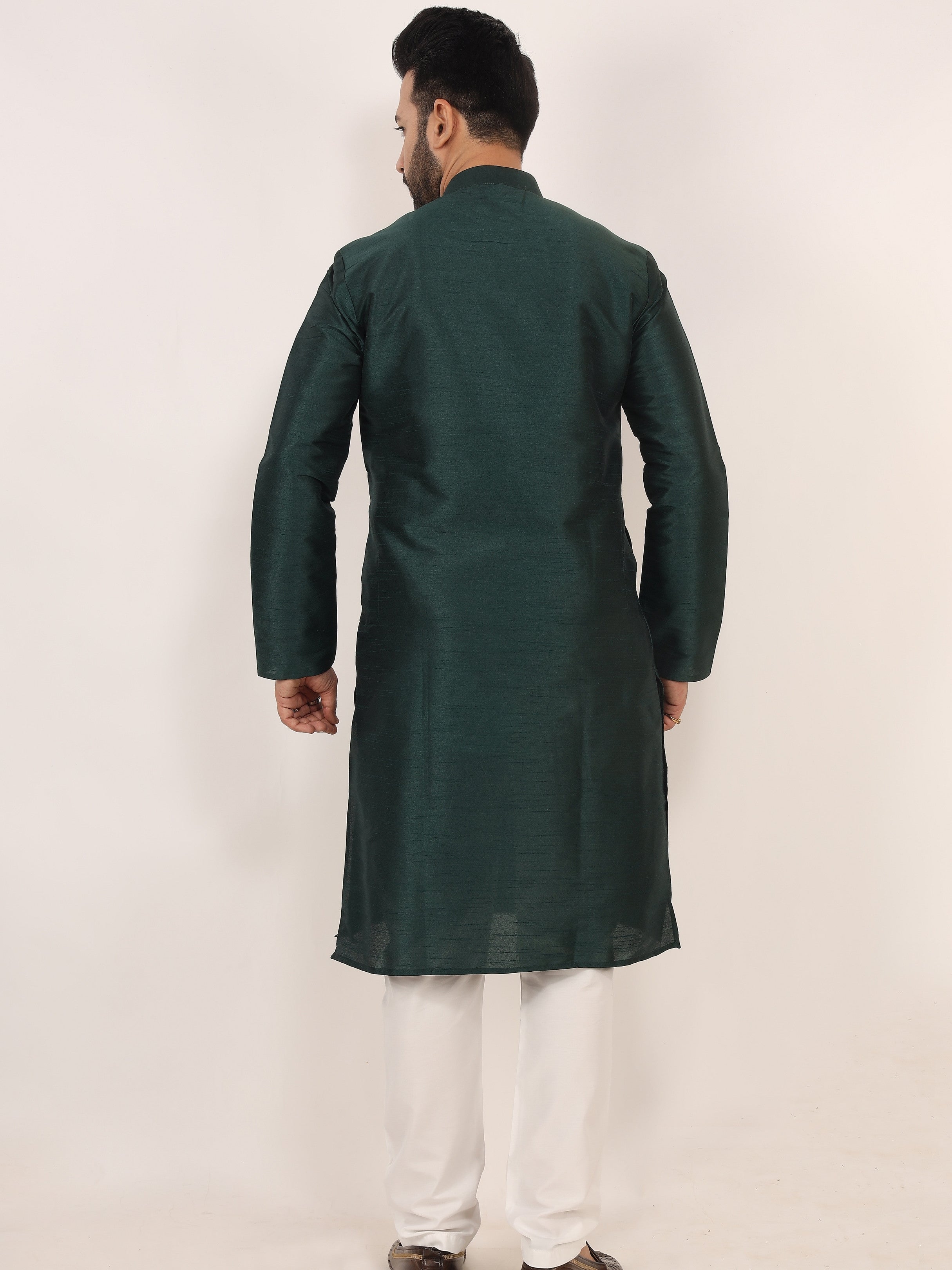 Dark Green Kurta Pajama Set