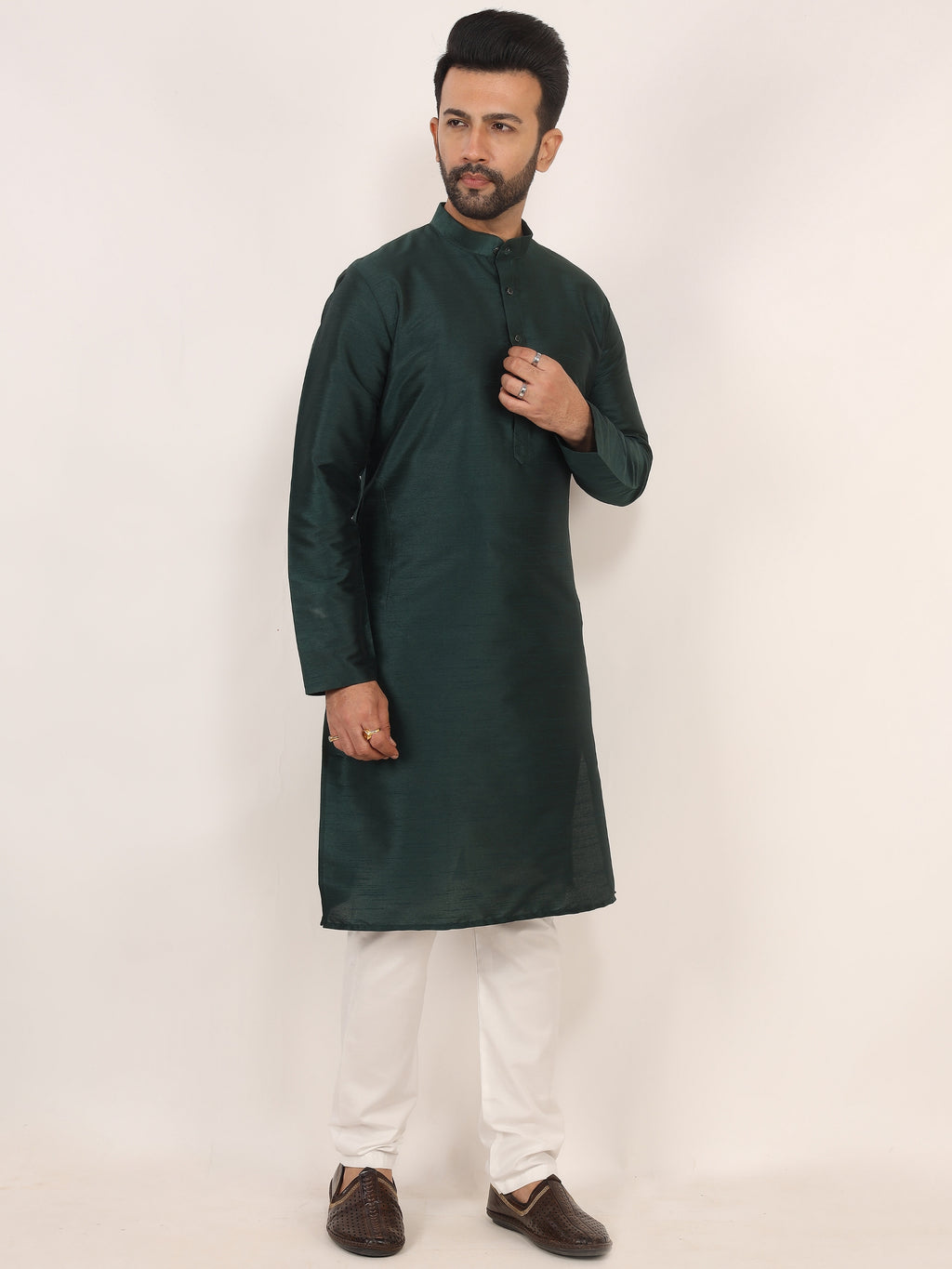Dark Green Kurta Pajama Set