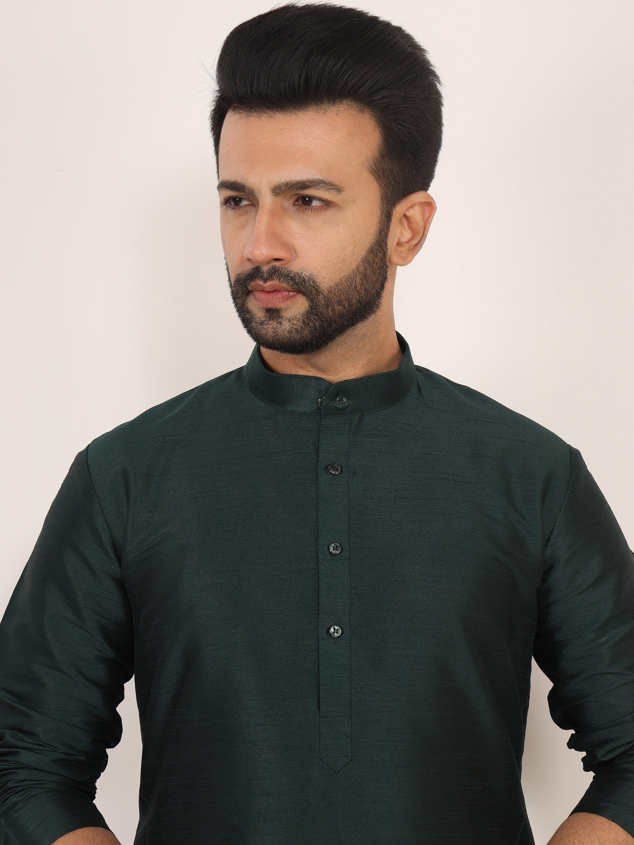 Dark Green Kurta Pajama Set