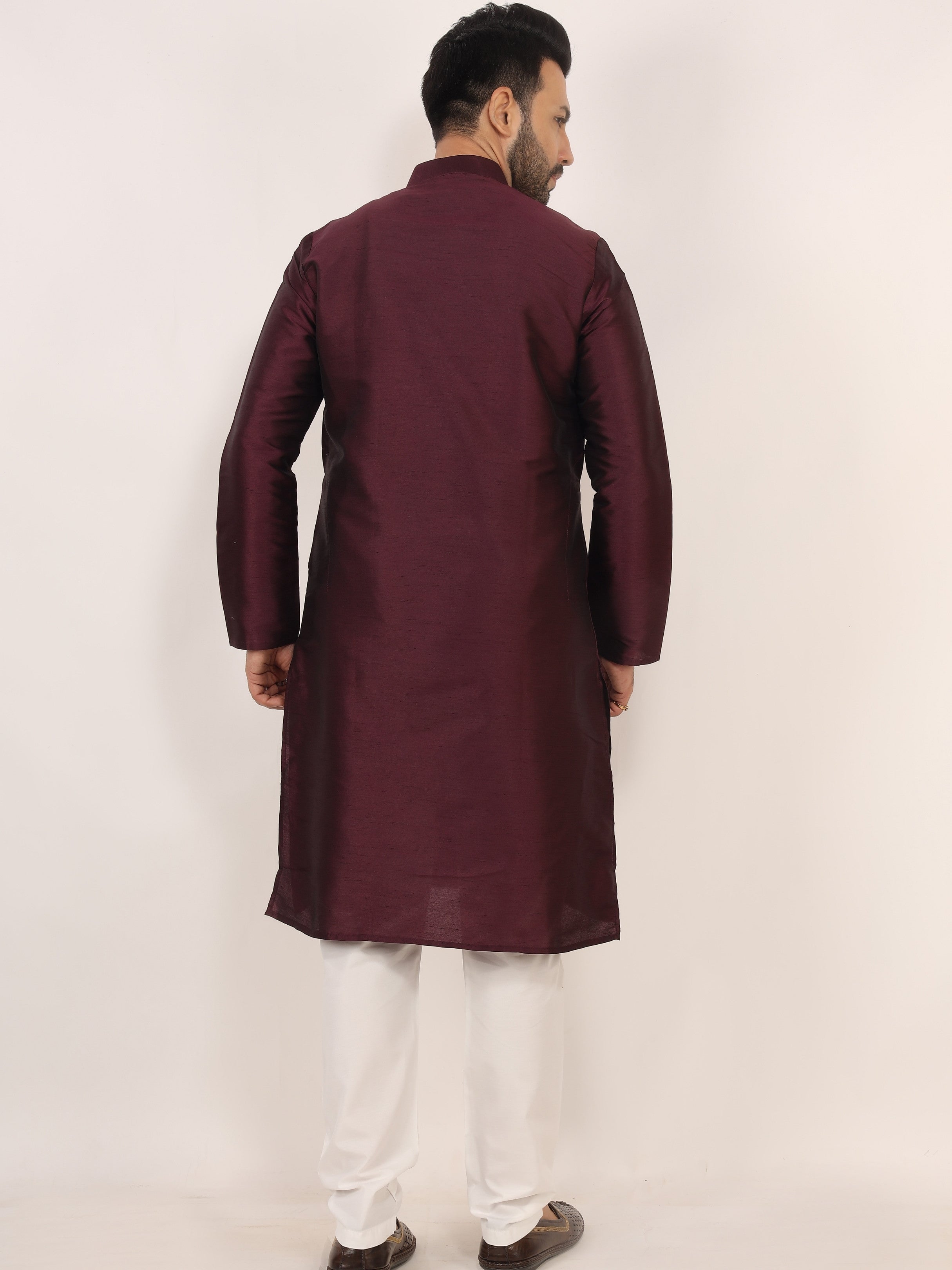 Wine Kurta Pajama Set