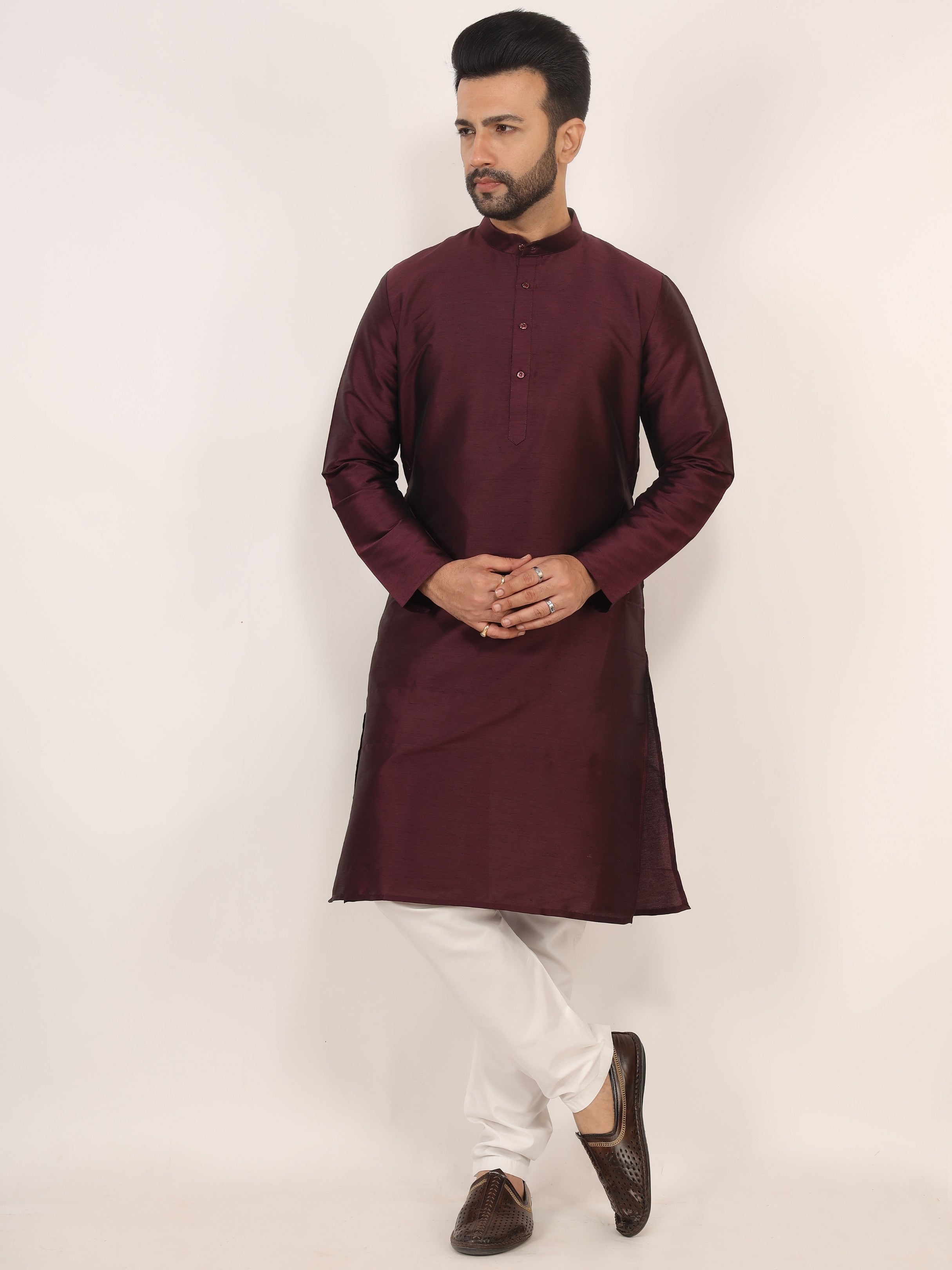 Wine Kurta Pajama Set