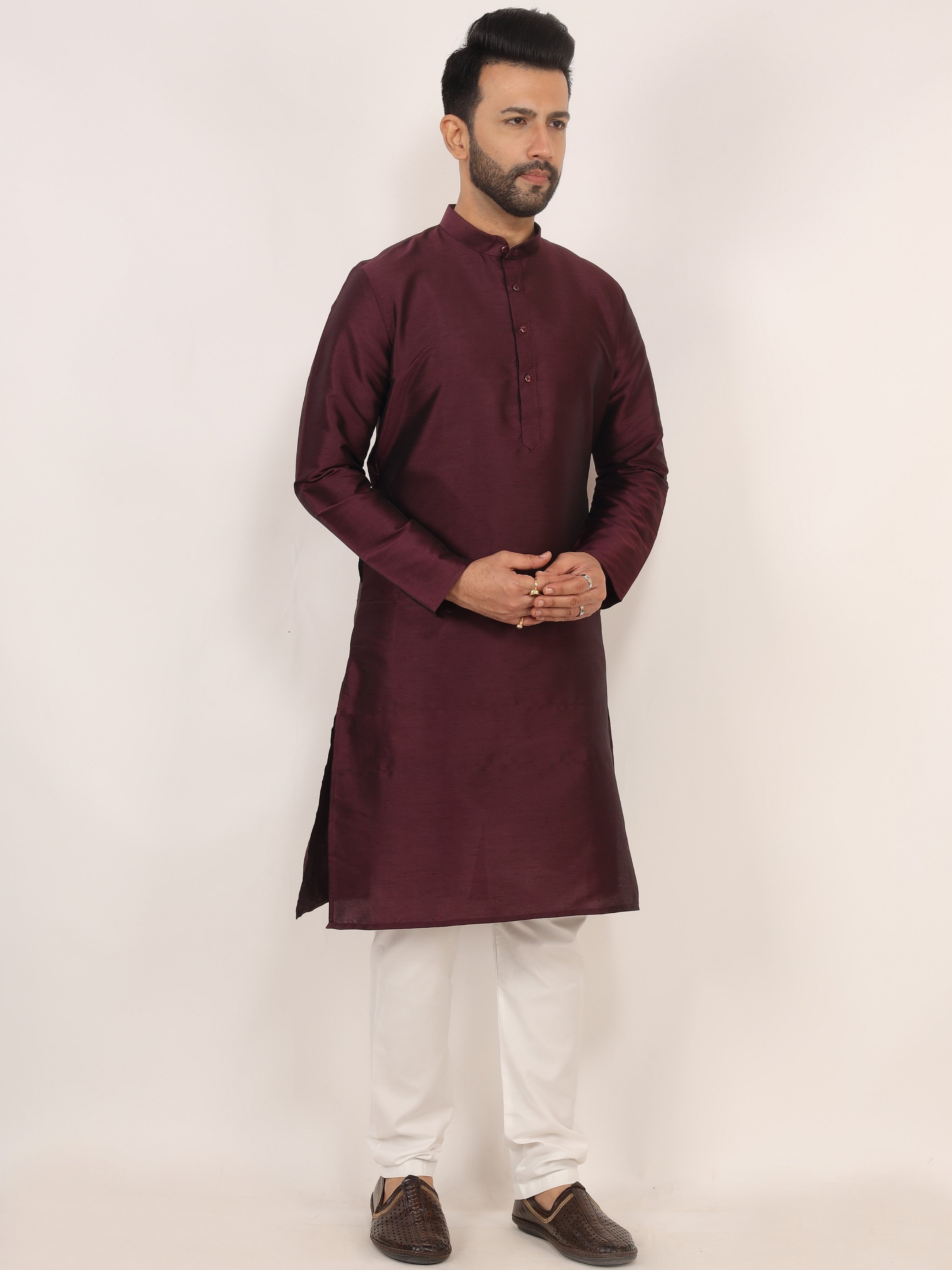 Wine Kurta Pajama Set