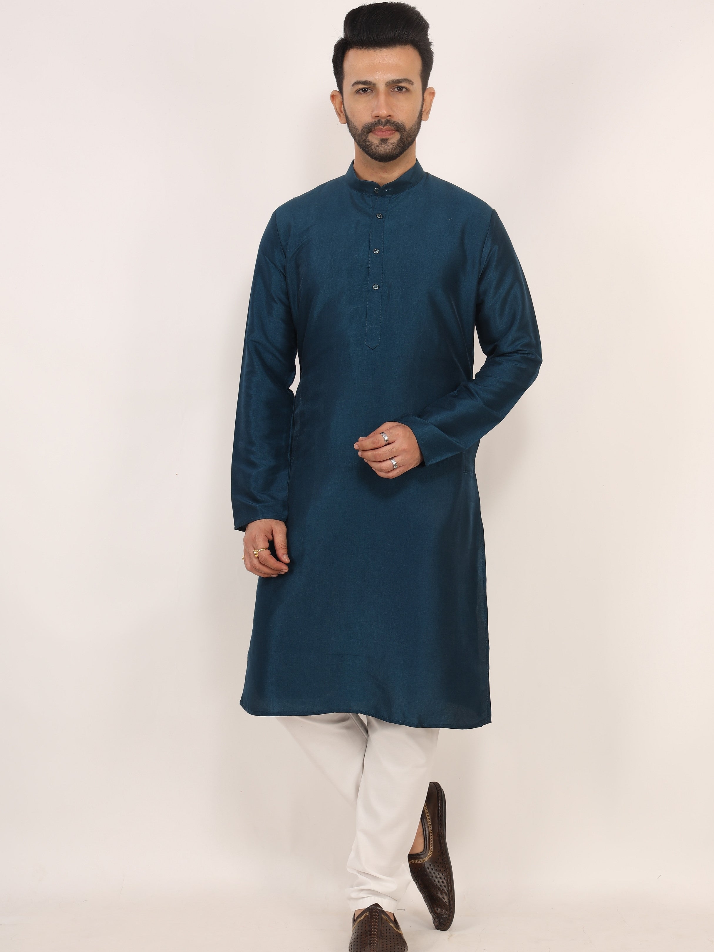 Teal Blue Kurta Pajama Set