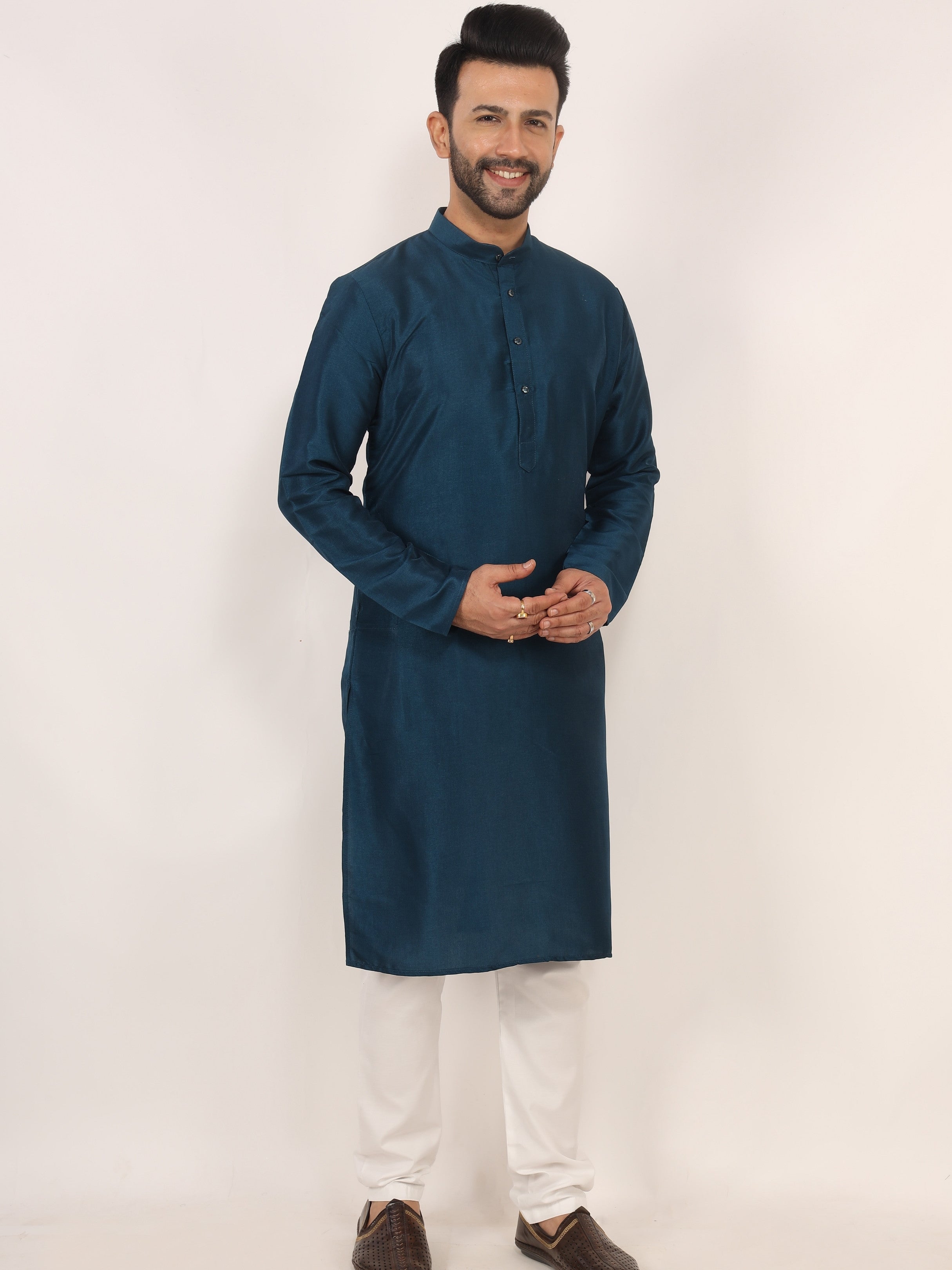 Teal Blue Kurta Pajama Set