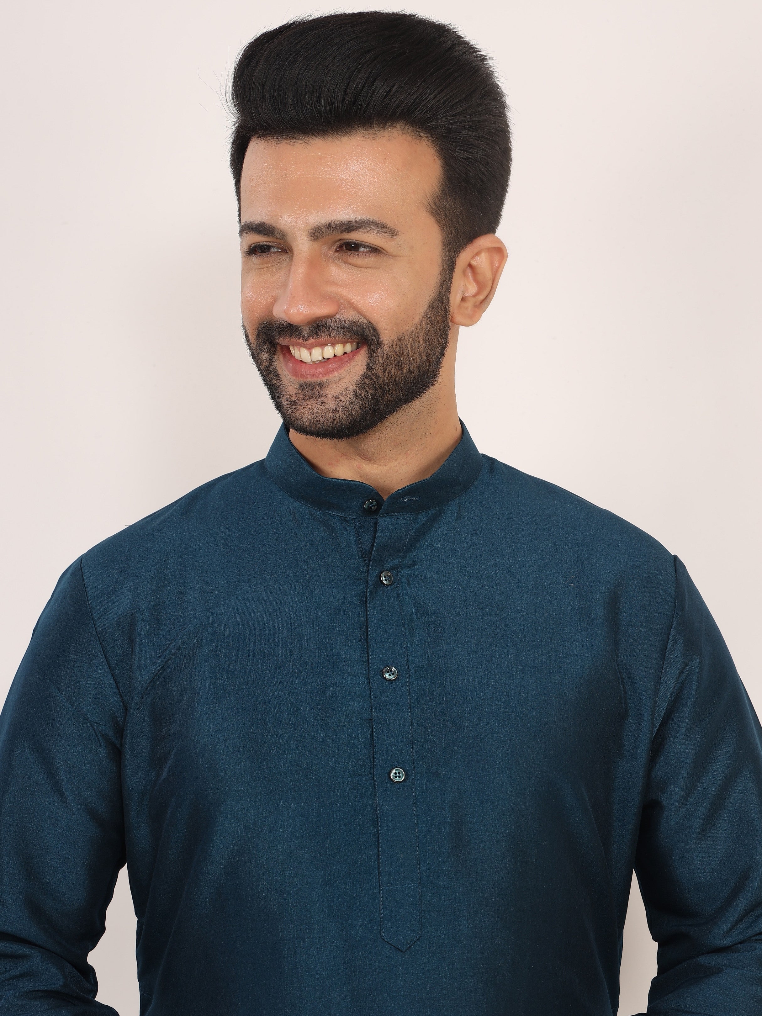 Teal Blue Kurta Pajama Set