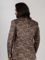 Men's Brown Paisley Print Party Wear Blazer