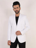 White Matty Regular Fit Single Breasted Blazer