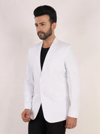 White Matty Regular Fit Single Breasted Blazer