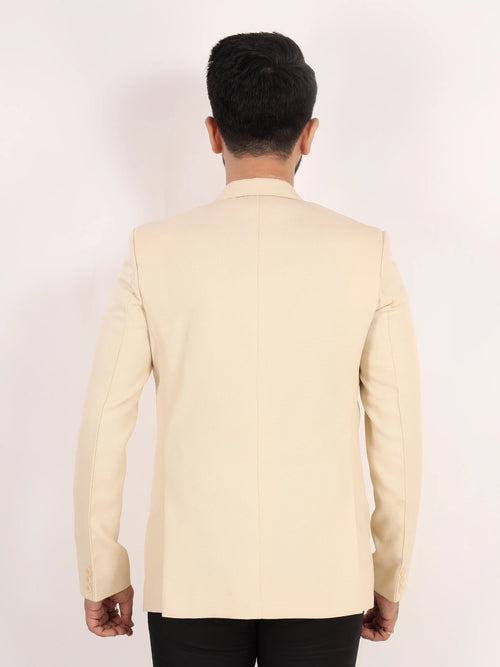 Beige Matty Regular Fit Single Breasted Blazer