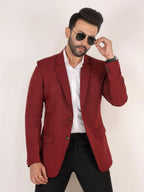 Red Matty Regular Fit Single Breasted Blazer