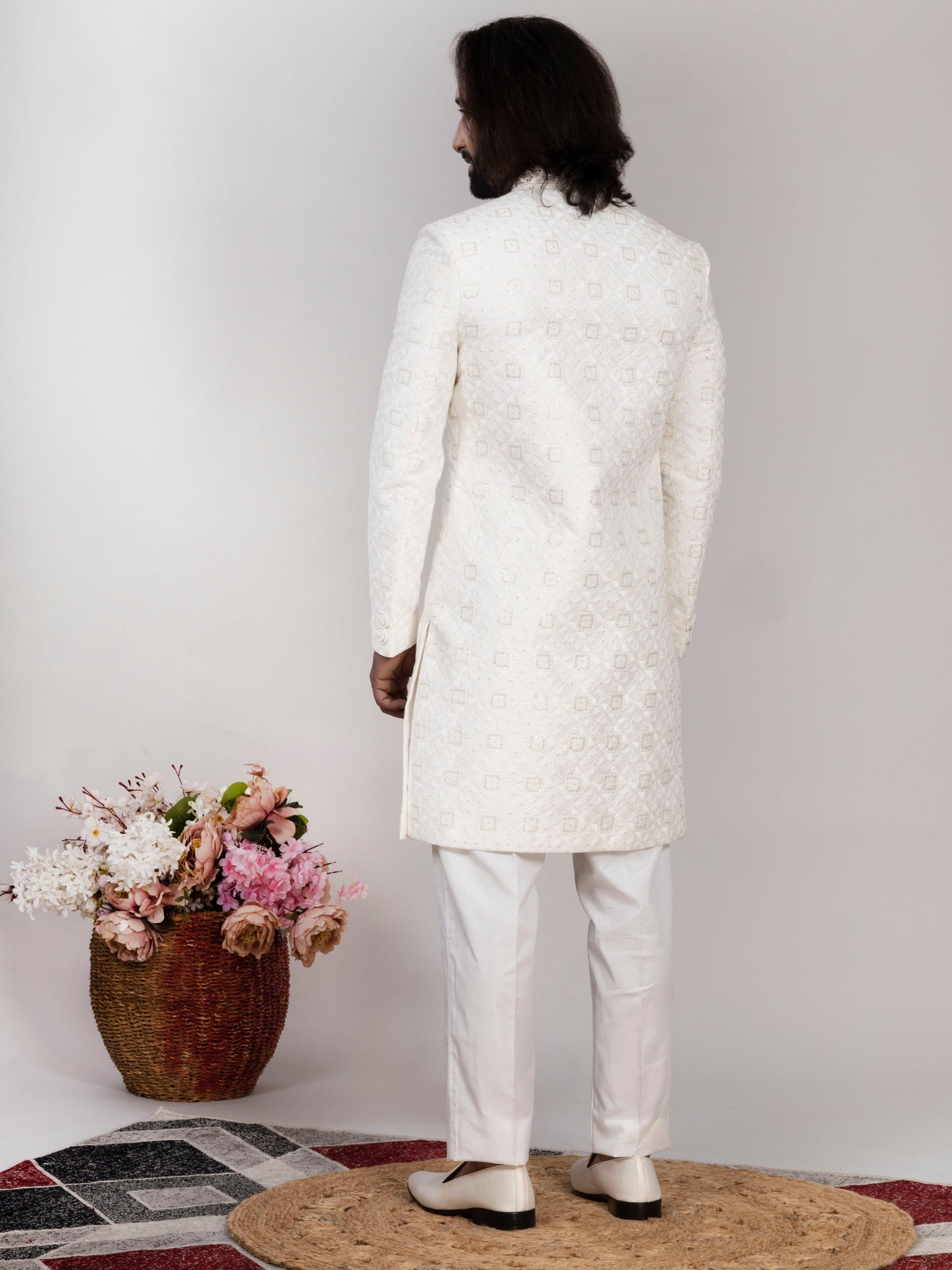 Raxon Dupion Silk Designer Sherwani Wedding Outfit