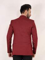Red Matty Regular Fit Single Breasted Blazer