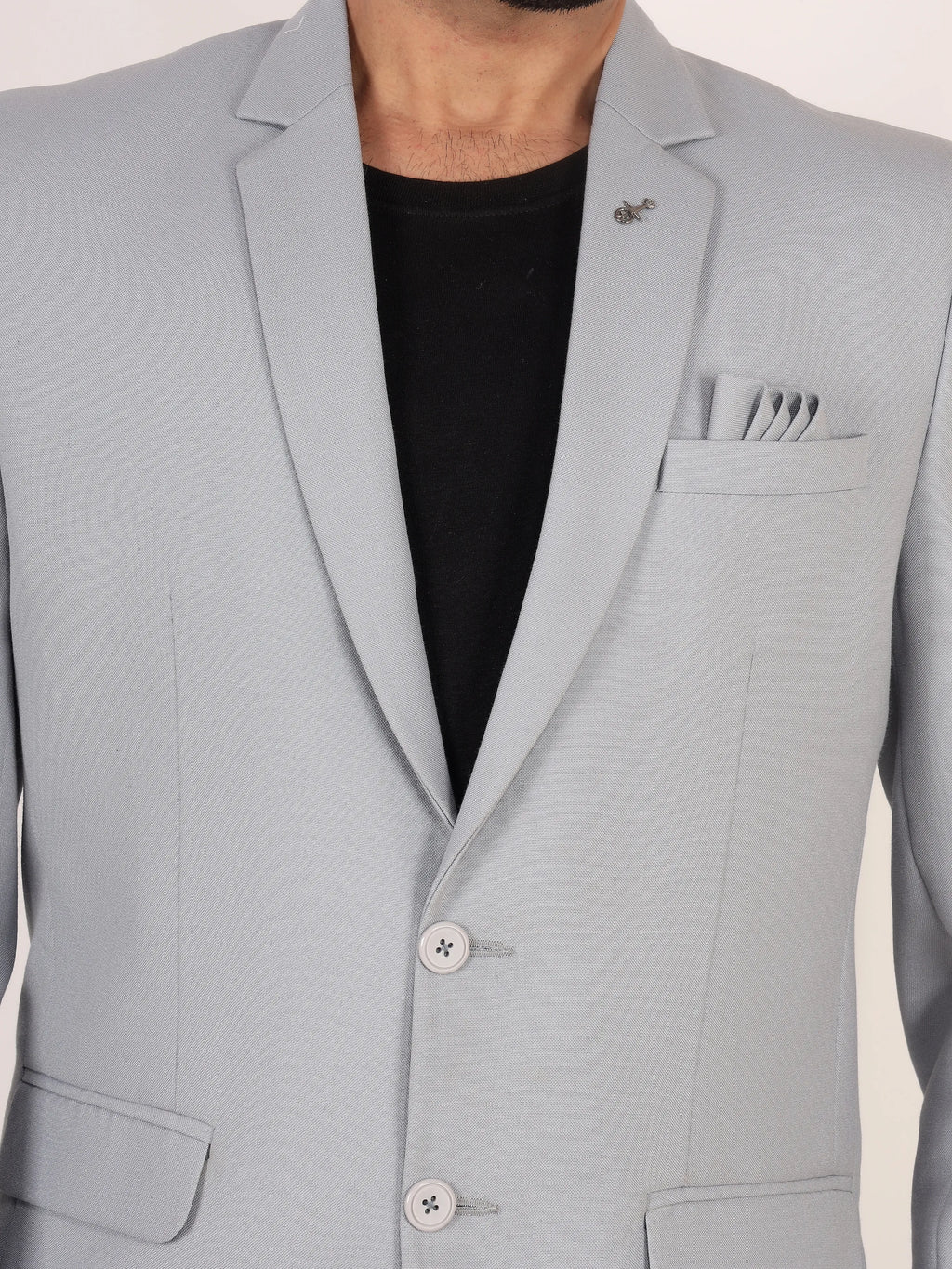 Light Grey Matty Regular Fit Single Breasted Blazer