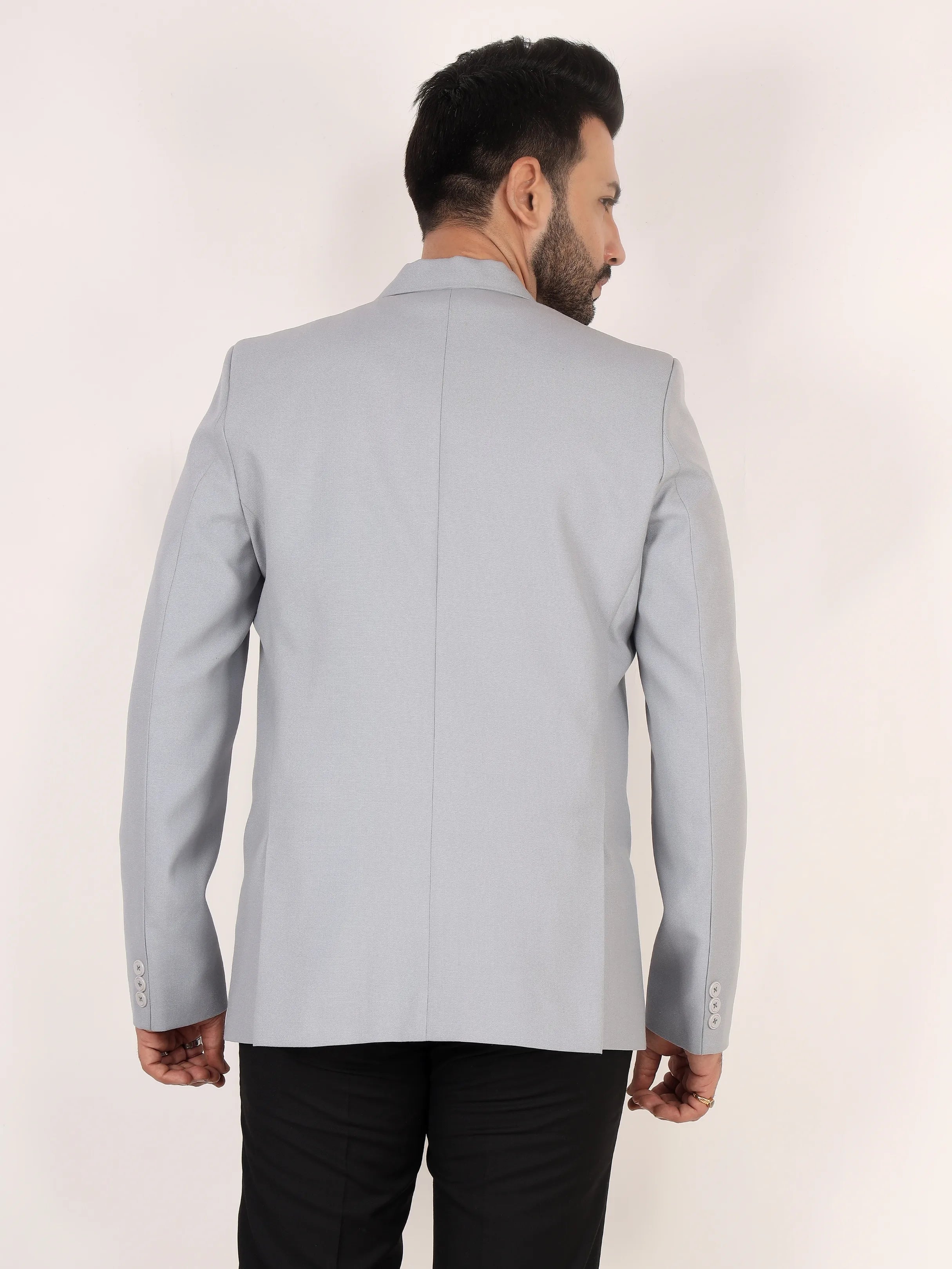 Light Grey Matty Regular Fit Single Breasted Blazer