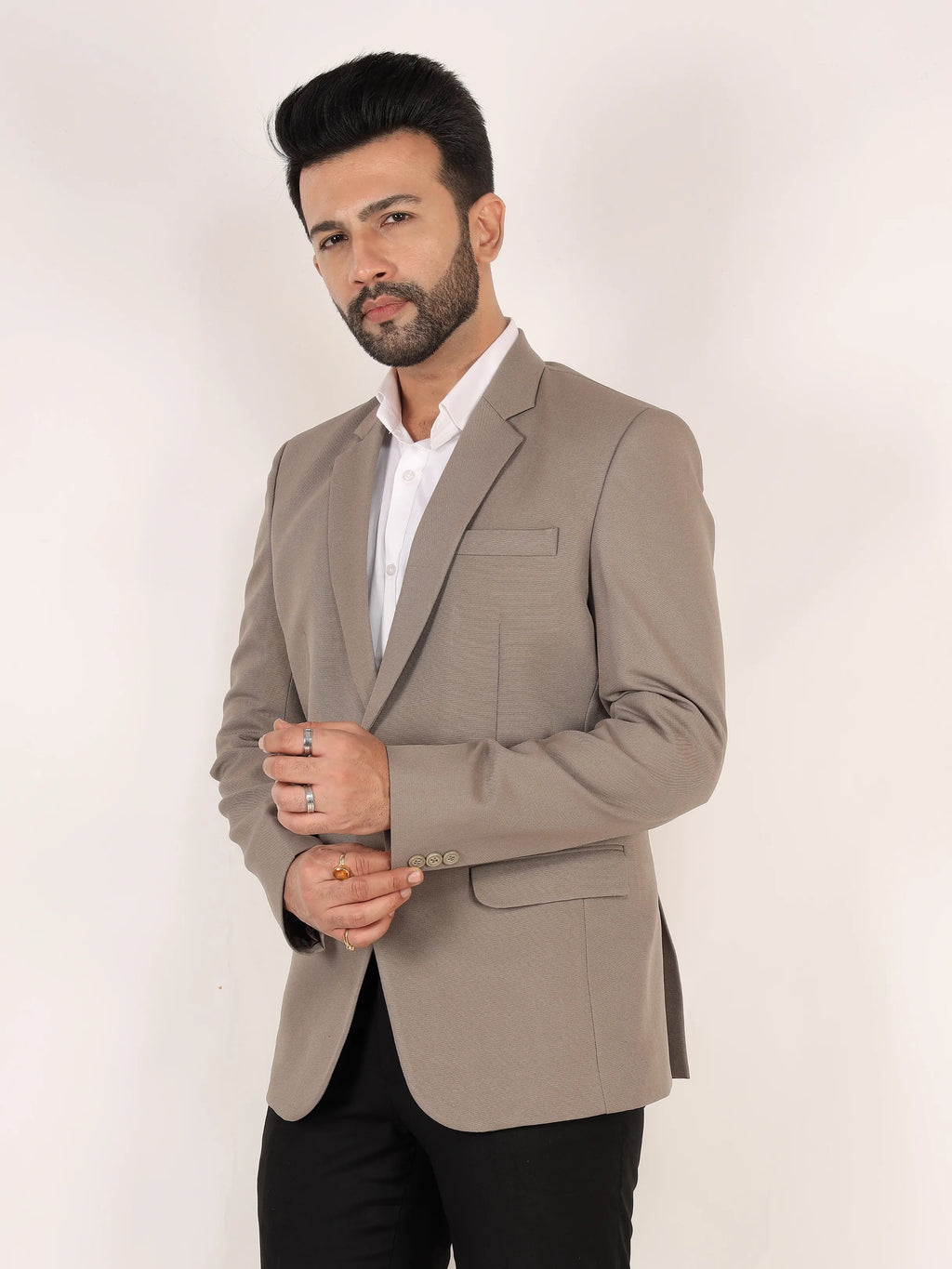 Stone Grey Matty Formal Blazer