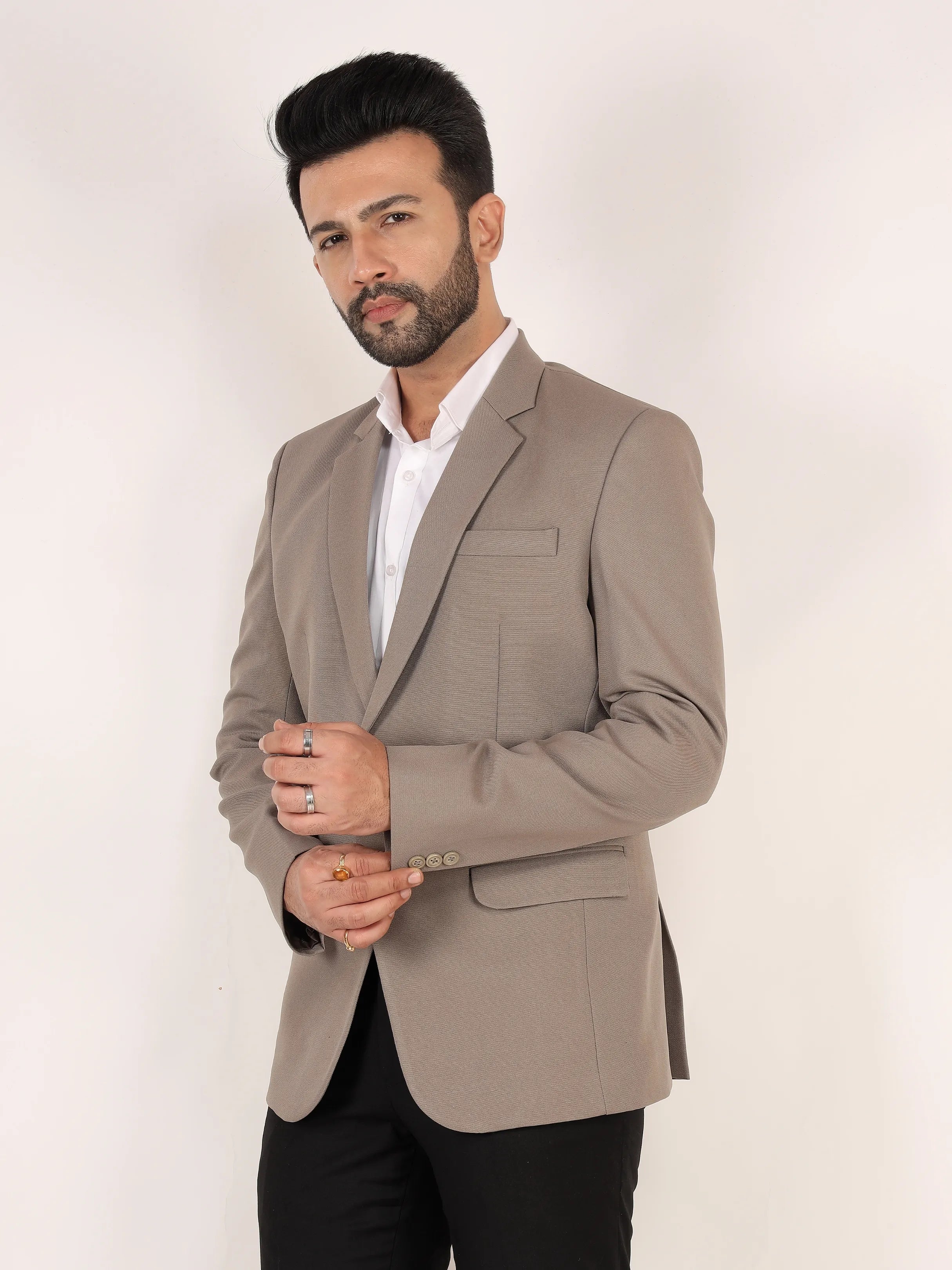 Stone Grey Matty Formal Blazer