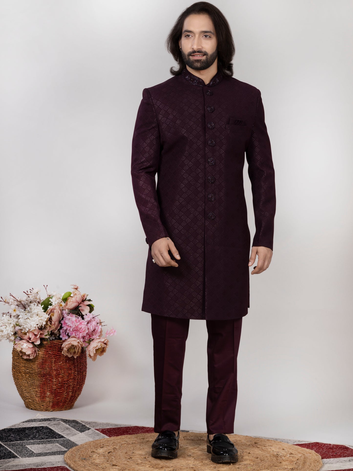 Luxury Jacquard Indo Western