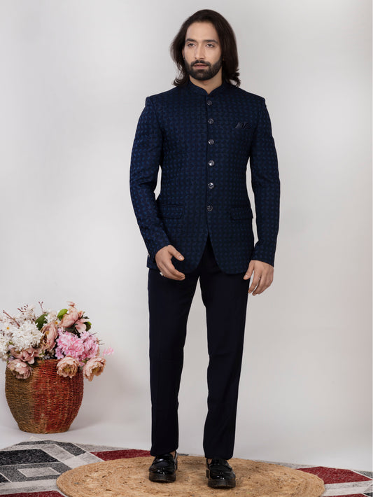 Jacquard Jodhpuri or Bandhgala Suit for Men | Wedding & Party Wear