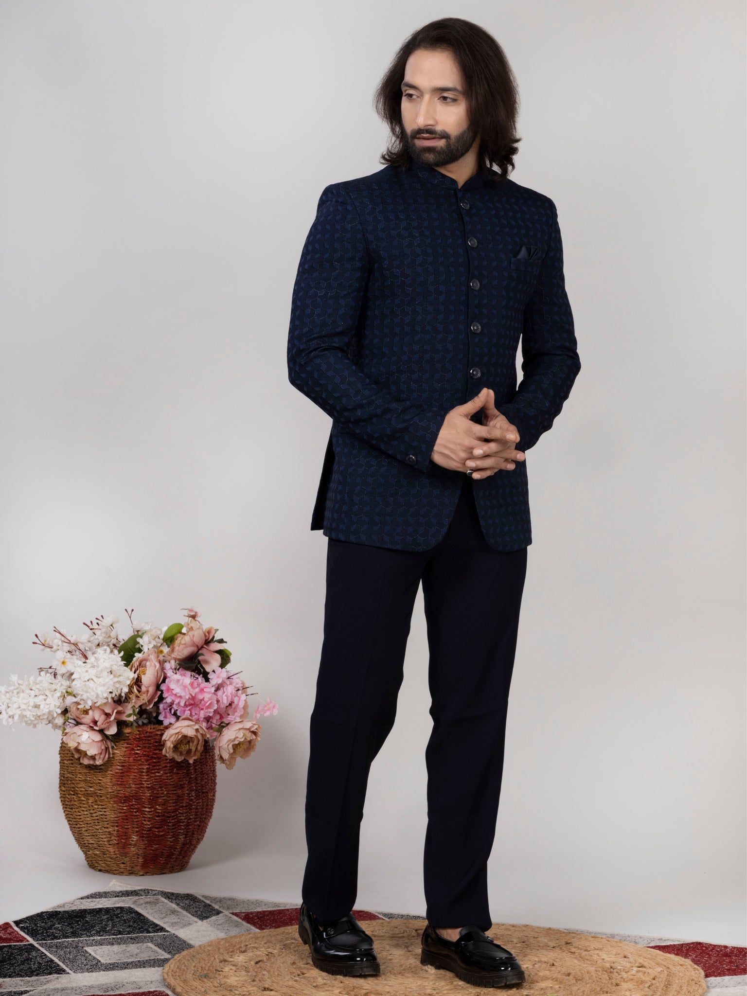 Jacquard Jodhpuri or Bandhgala Suit for Men | Wedding & Party Wear