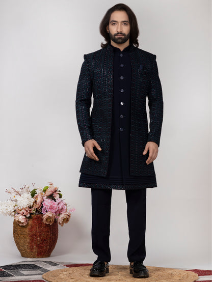 Premium Velvet 3-Piece Open Indo Western