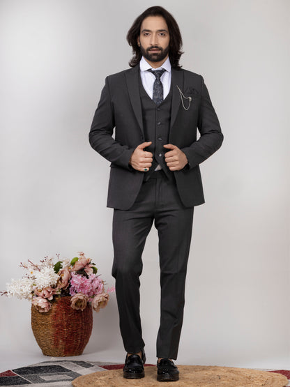 Grey Imported Woolen 3-Piece Suit