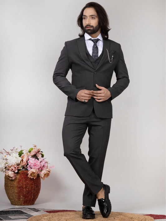 Grey Imported Woolen 3-Piece Suit