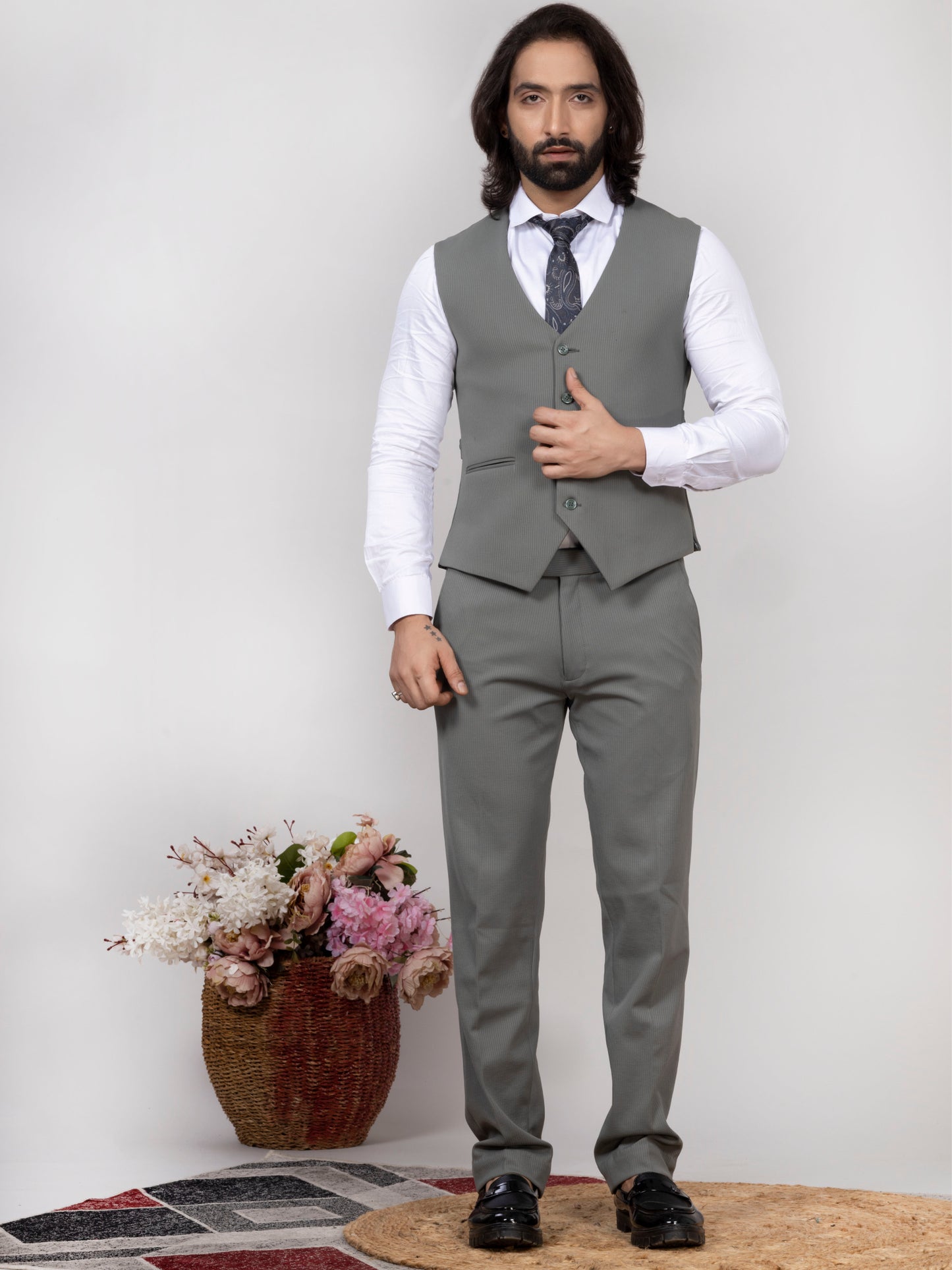 Ash Grey 3-Piece Men’s Suit