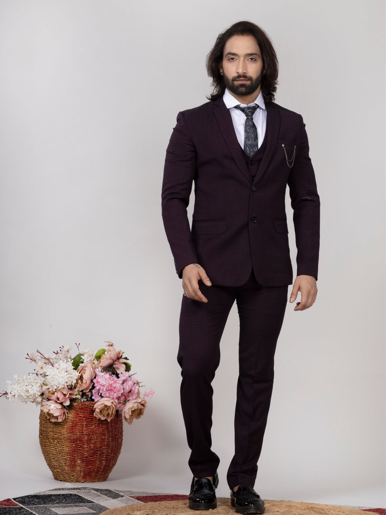 Slim Fit Black Formal 3-Piece Suit for Men | Groom & Event Wear