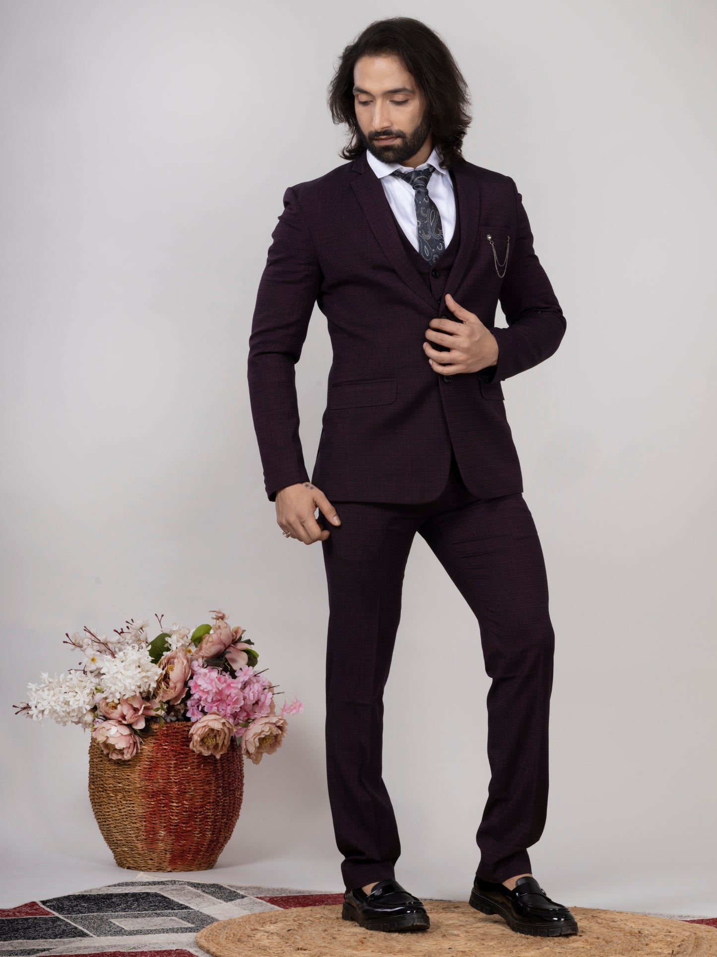 Slim Fit Black Formal 3-Piece Suit for Men | Groom & Event Wear