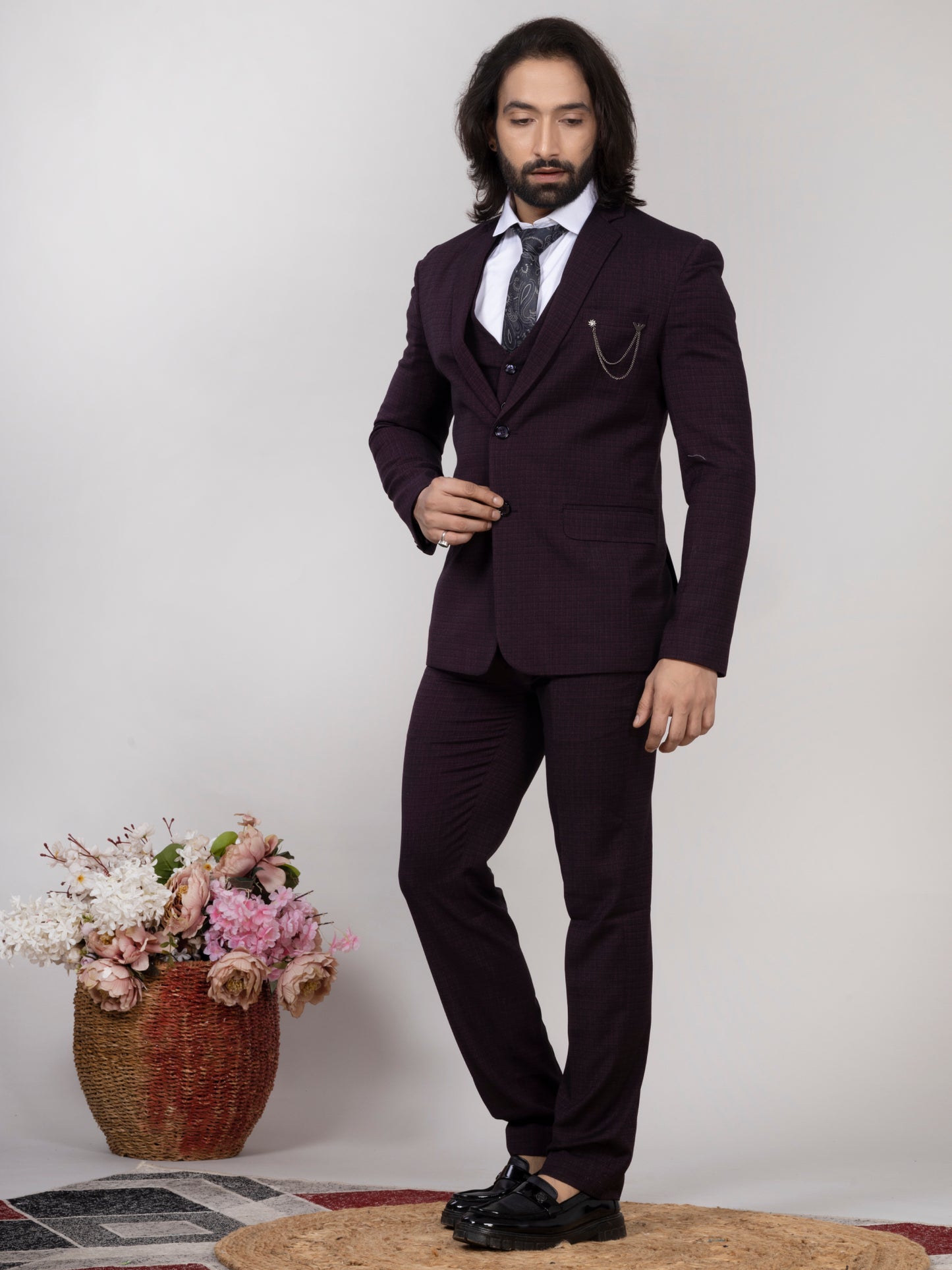 Slim Fit Black Formal 3-Piece Suit for Men | Groom & Event Wear