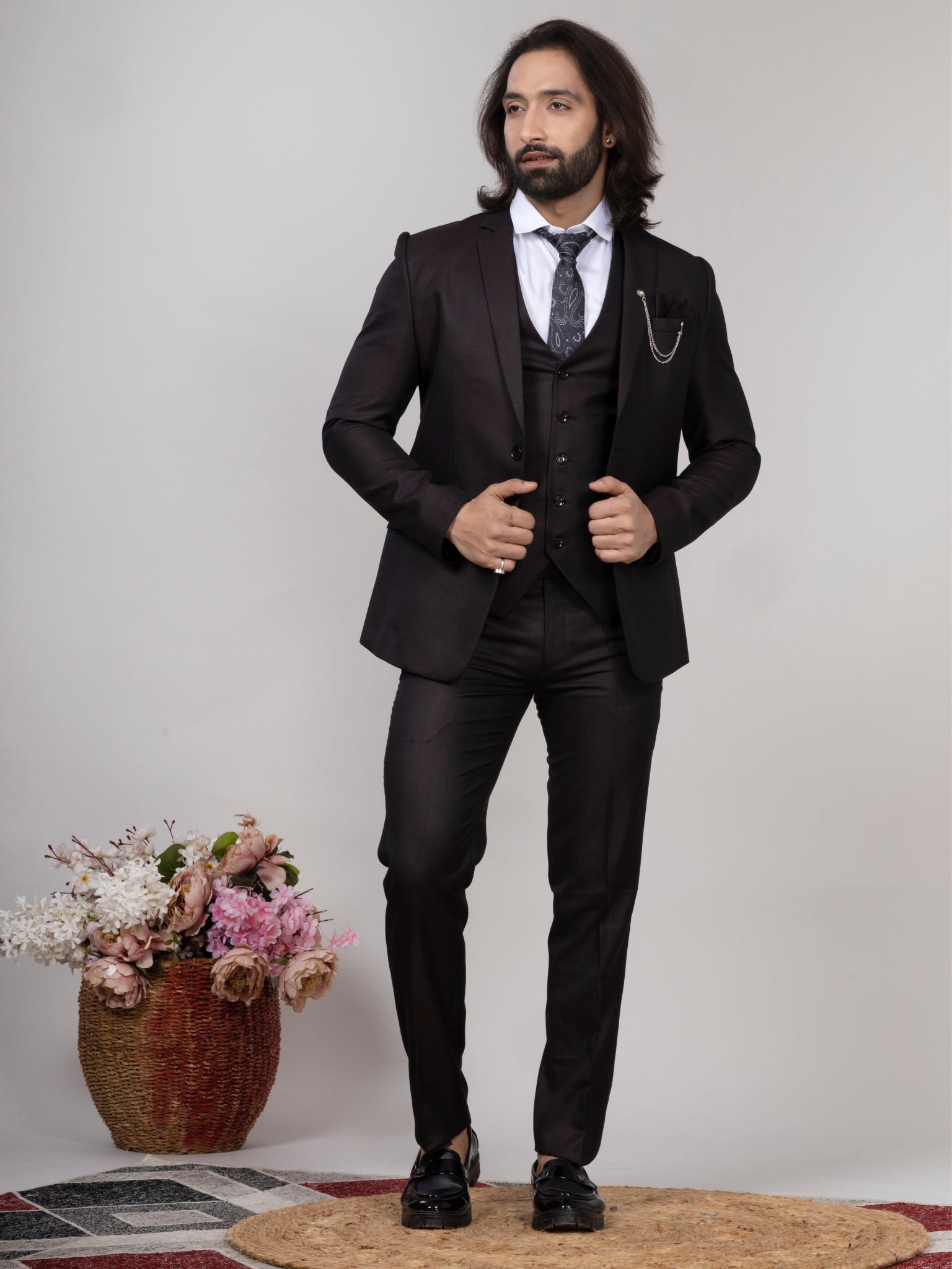 Dark Wine 3-Piece Suit for Men