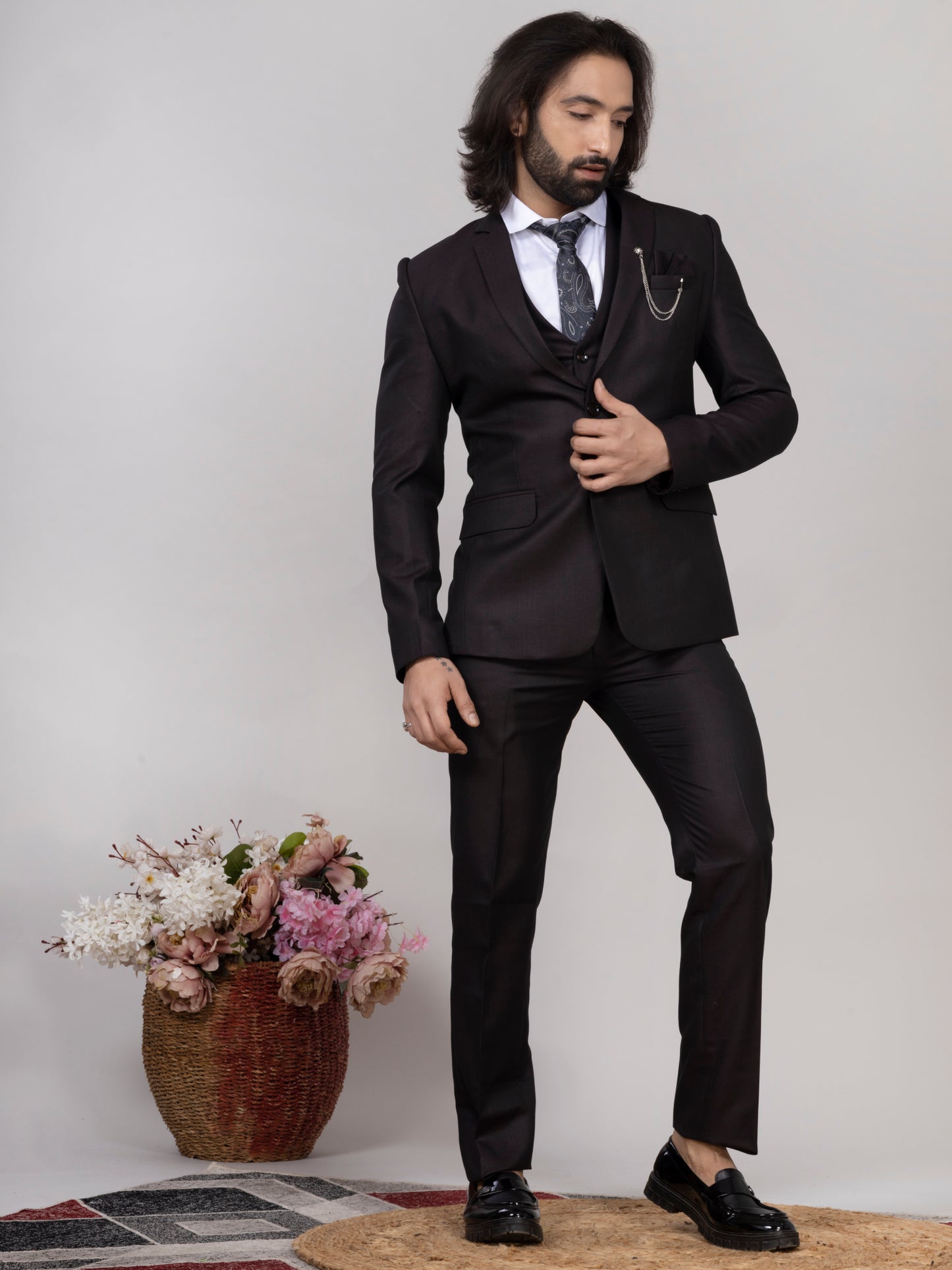 Dark Wine 3-Piece Suit for Men