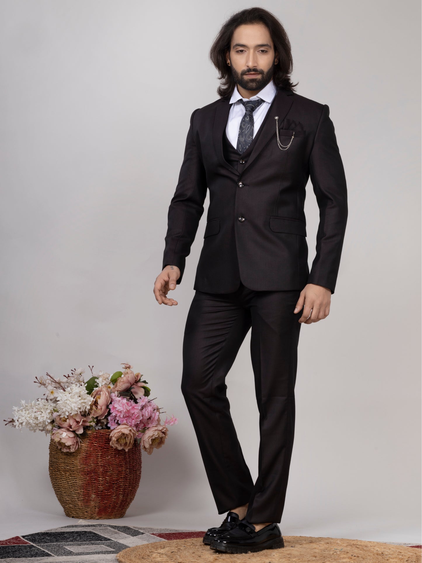 Dark Wine 3-Piece Suit for Men