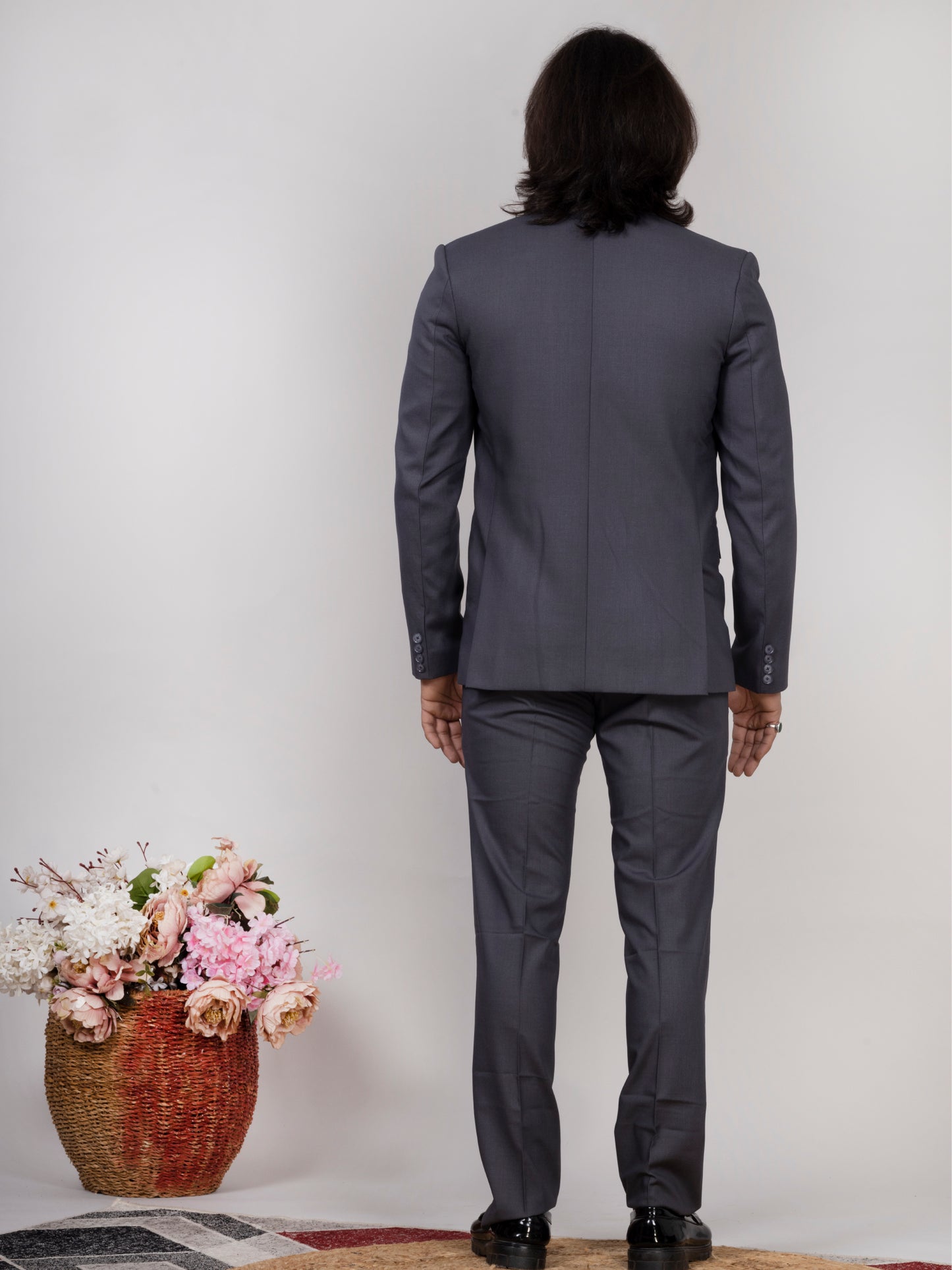 Premium Men’s Grey 3-Piece Suit with Waistcoat – Formal & Wedding Wear | Raxon®