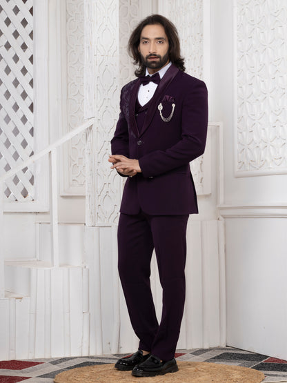 Purple Armani Tuxedo Suit for Wedding