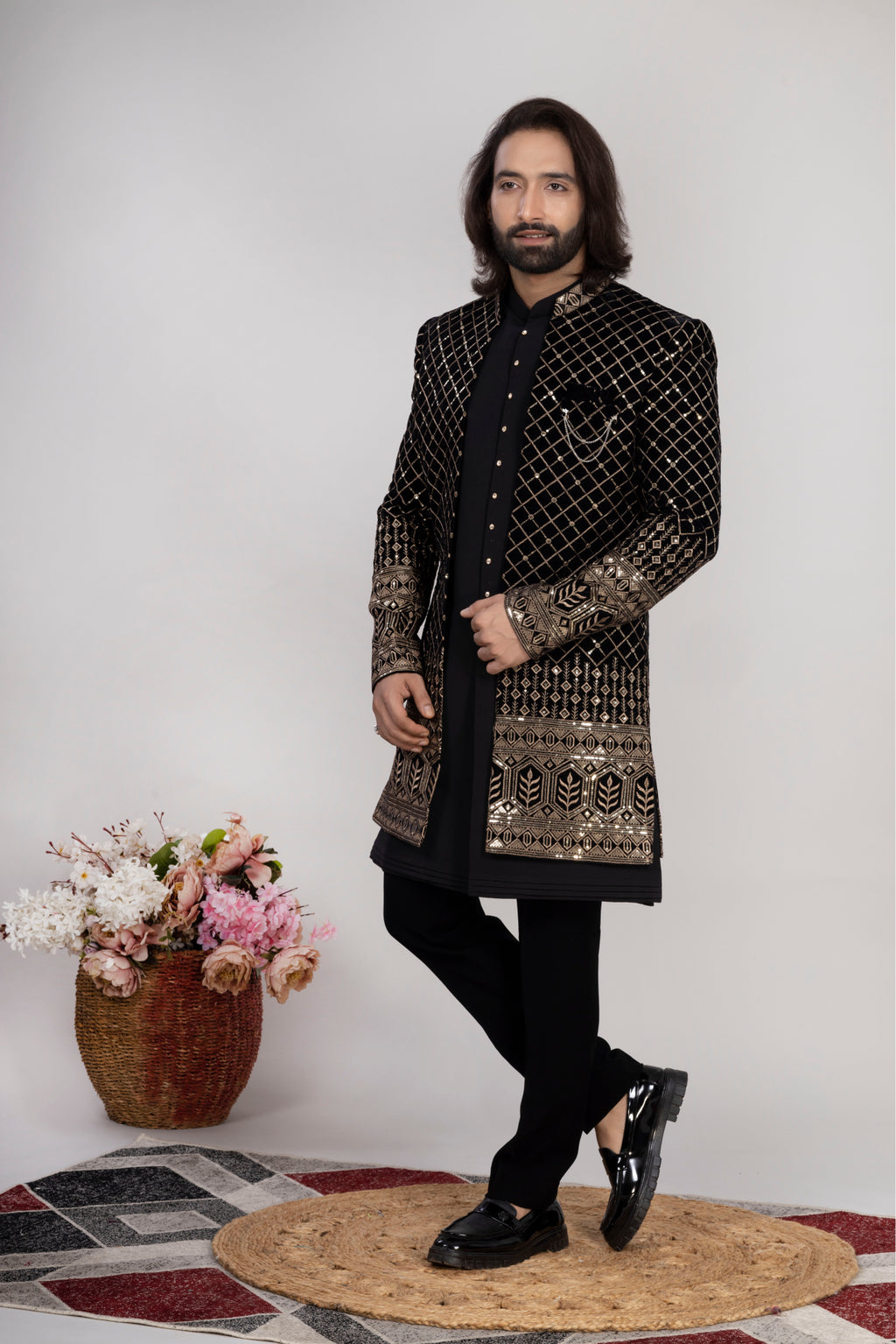 Black Velvet Indo Western 3PC