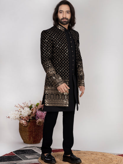 Black Velvet Indo Western 3PC