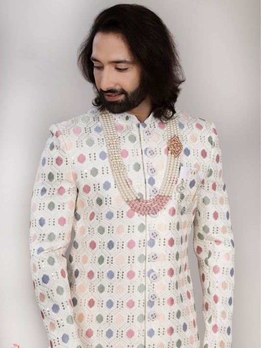 Raxon Pastel Multi-Thread Indo Western