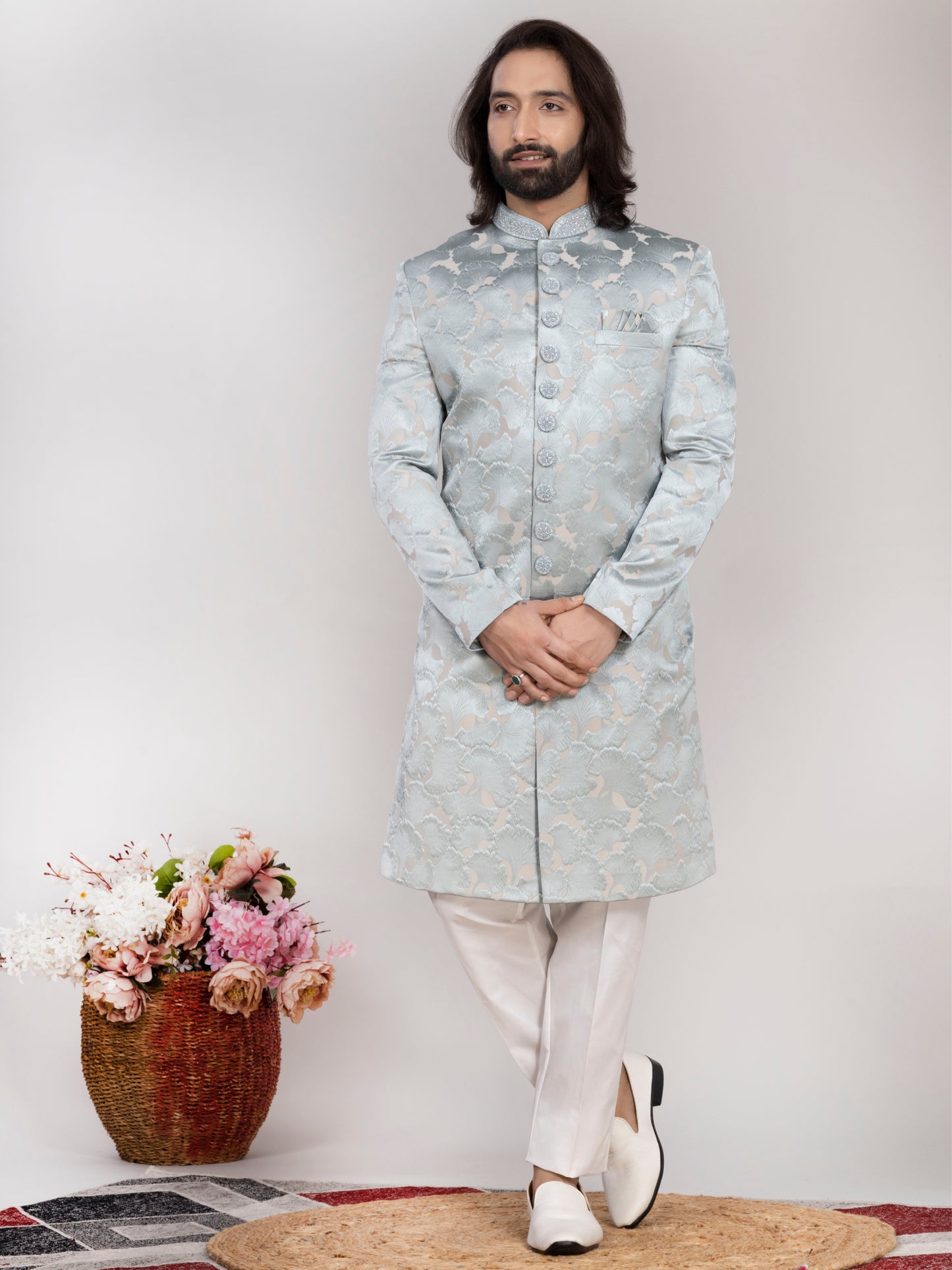 Ice Blue Premium Indo Western