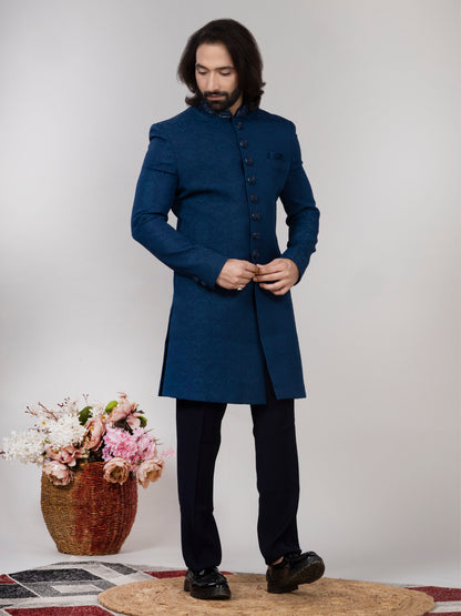 Peacock Blue Indo Western